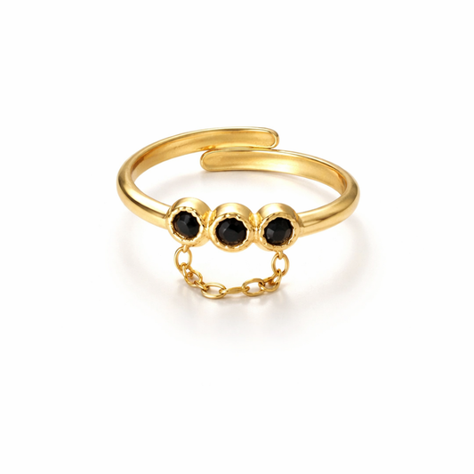 BLACK TRIO RING