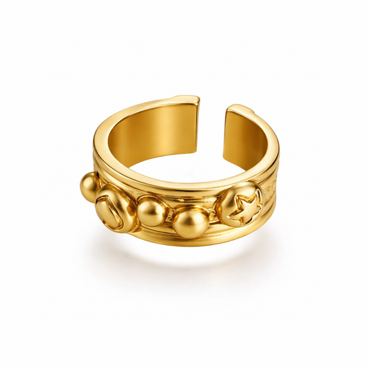 BUBBLE CUFF GOLD RING