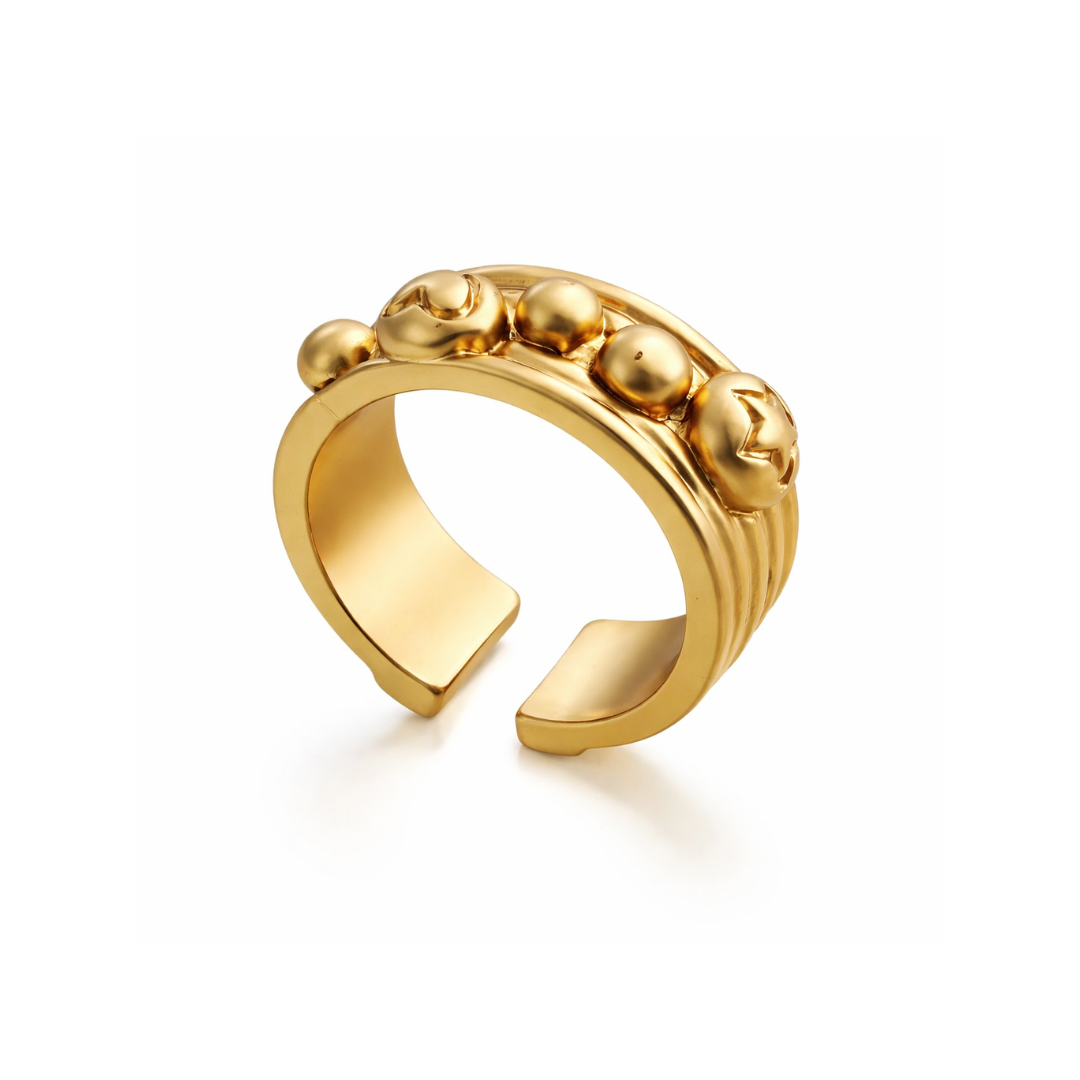 BUBBLE CUFF GOLD RING
