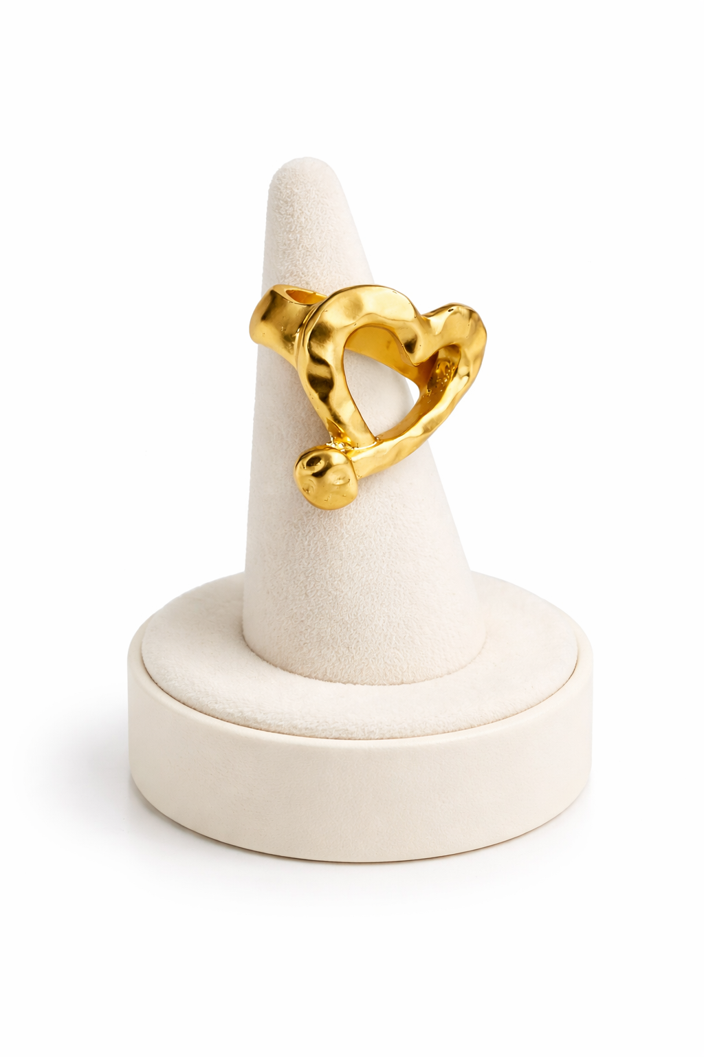 HAMMERED HEART RING