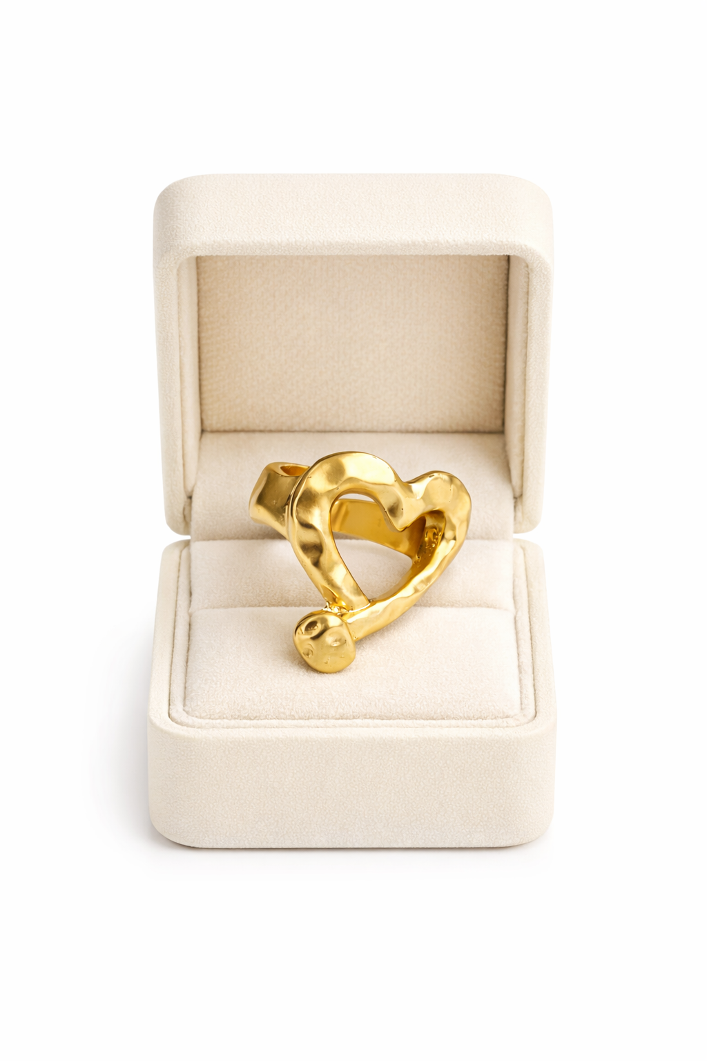 HAMMERED HEART RING