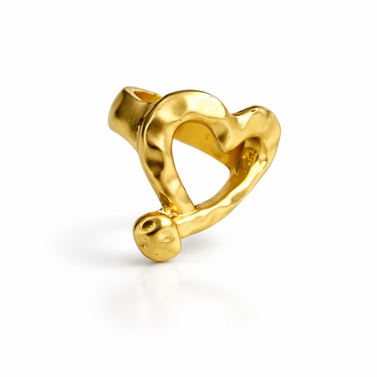 HAMMERED HEART RING