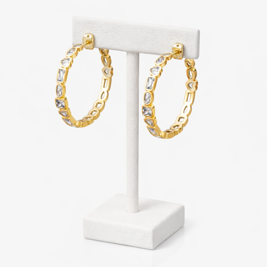 CRYSTAL HOOP EARRINGS