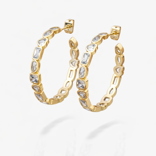 CRYSTAL HOOP EARRINGS