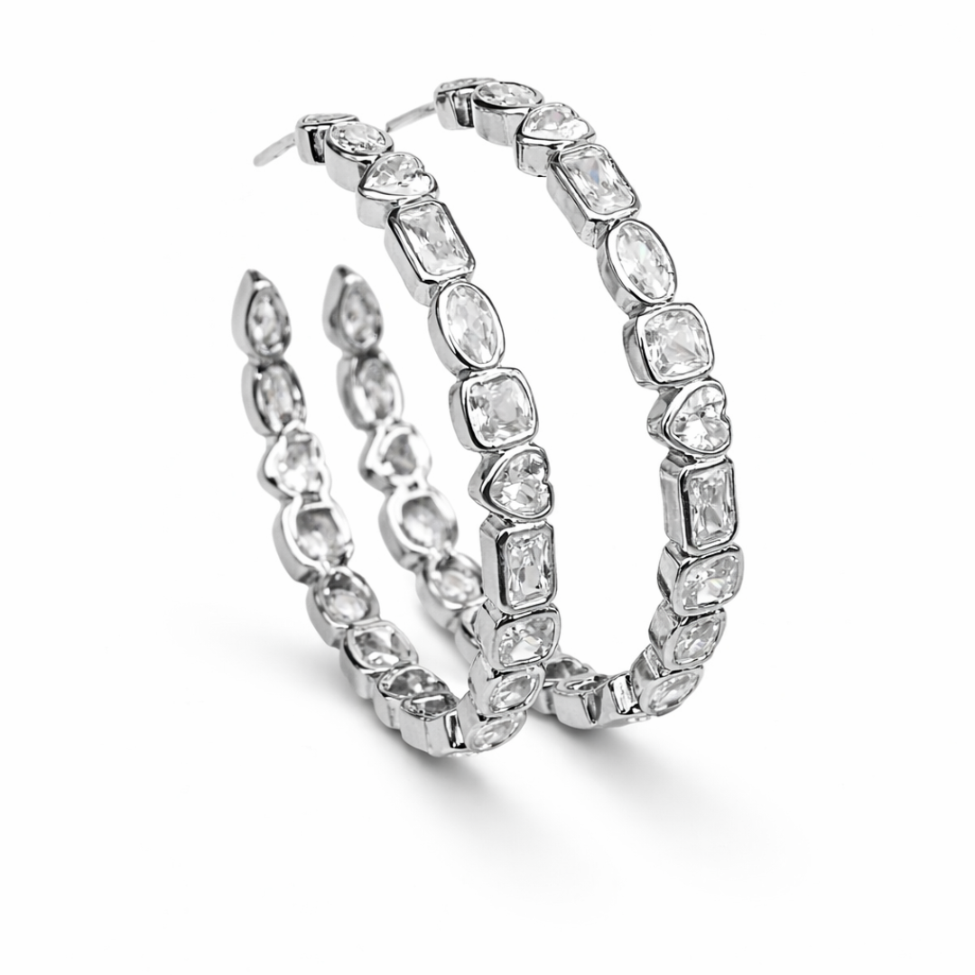 CRYSTAL HOOP EARRINGS