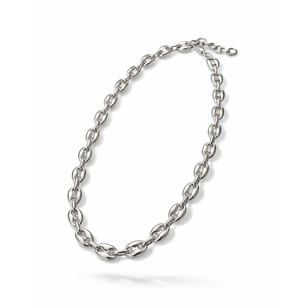 SILVER COFFEE BEAN NECKLACE
