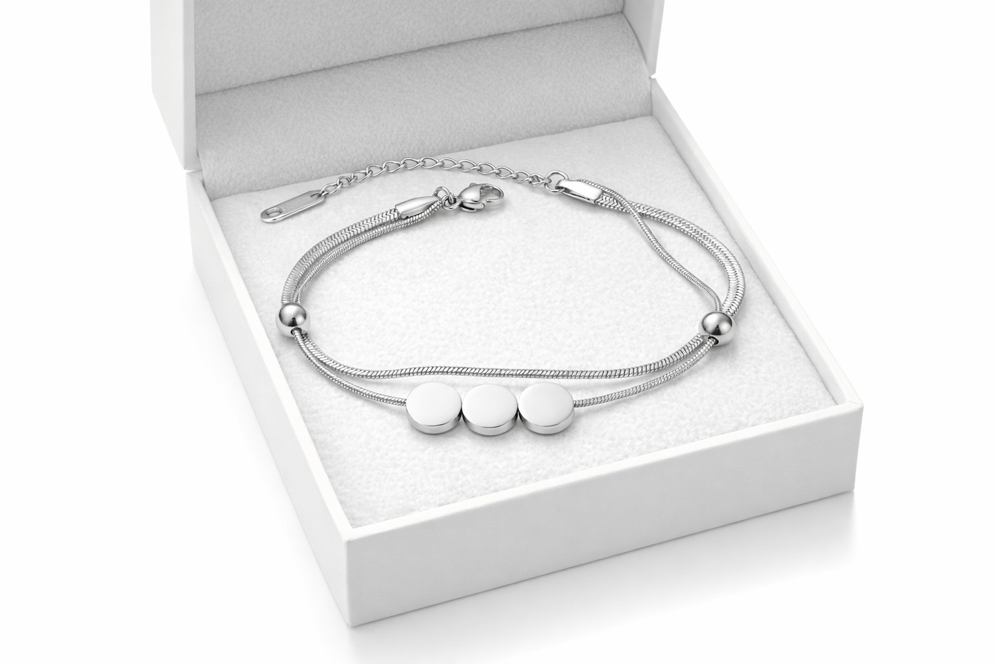ATHENA SILVER DISC BRACELET