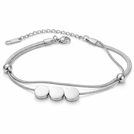 ATHENA SILVER DISC BRACELET