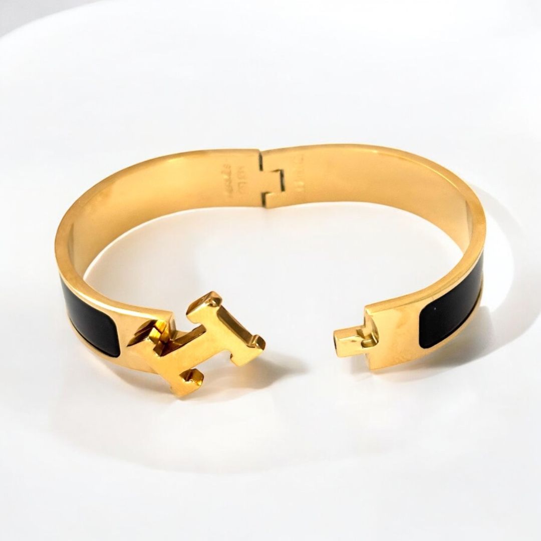 BLACK CLIC “H” BRACELET