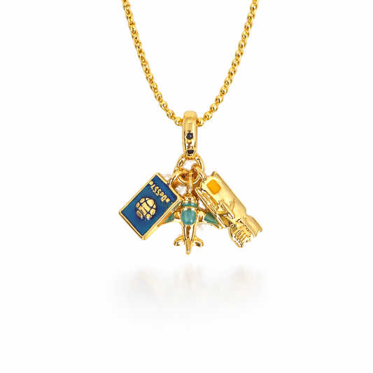 AIRPLANE PASSPORT NECKLACE