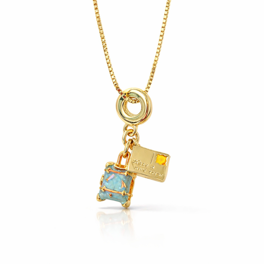BLUE TRAVEL NECKLACE