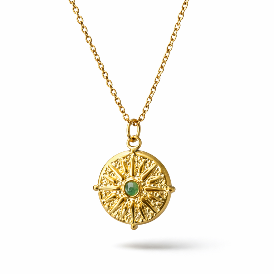 GOLDEN SUN COMPASS NECKLACE