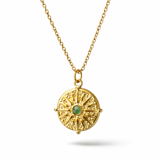 GOLDEN SUN COMPASS NECKLACE