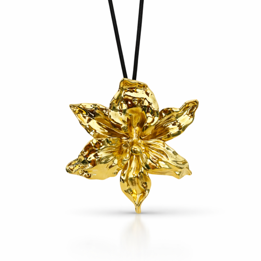 GOLD ORCHID NECKLACE