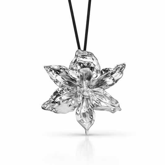 SILVER ORCHID NECKLACE