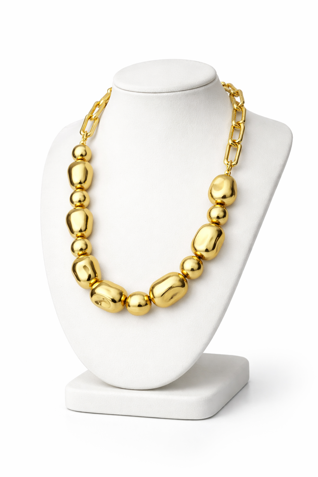 CHUNKY NUGGET LINK STATEMENT NECKLACE