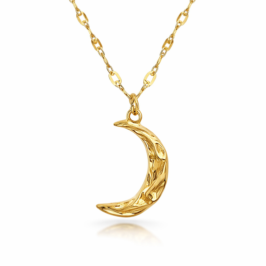 CRESCENT HAMMER MOON NECKLACE