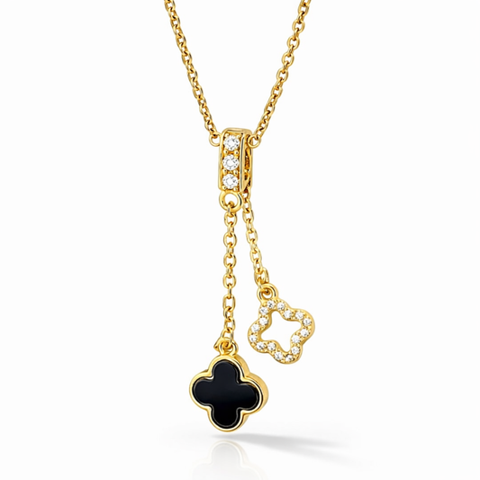 BLACK CLOVER CHARM NECKLACE