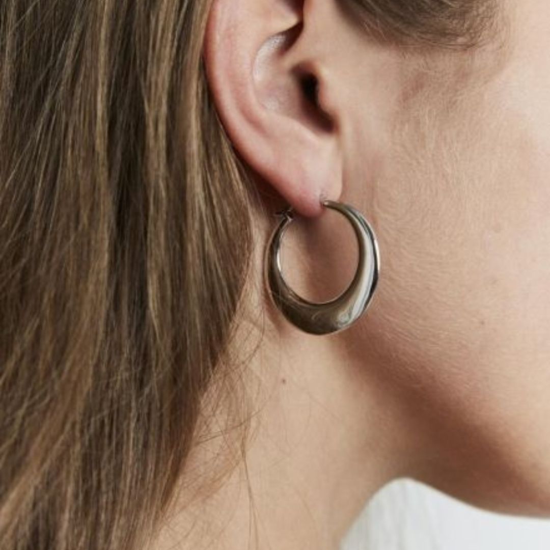 CRESCENT HOOP EARRINGS