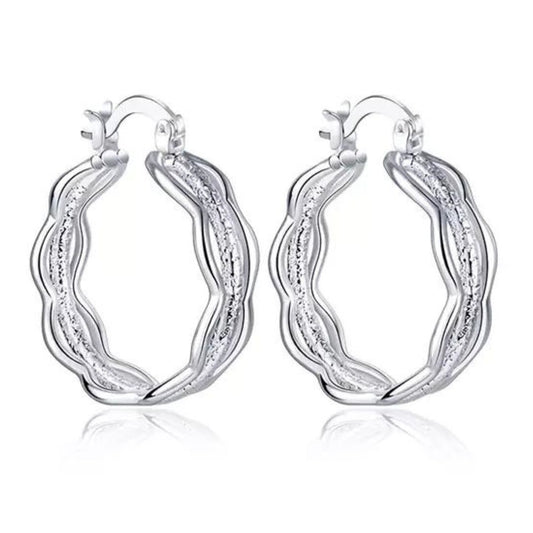 SILVER WAVE HOOPS