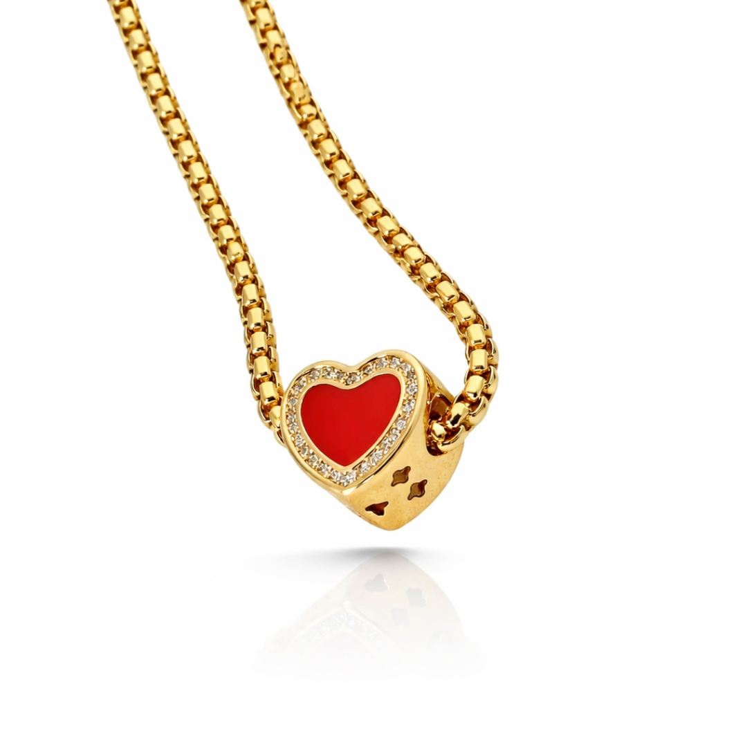 GOLDEN HEART CHARM NECKLACE