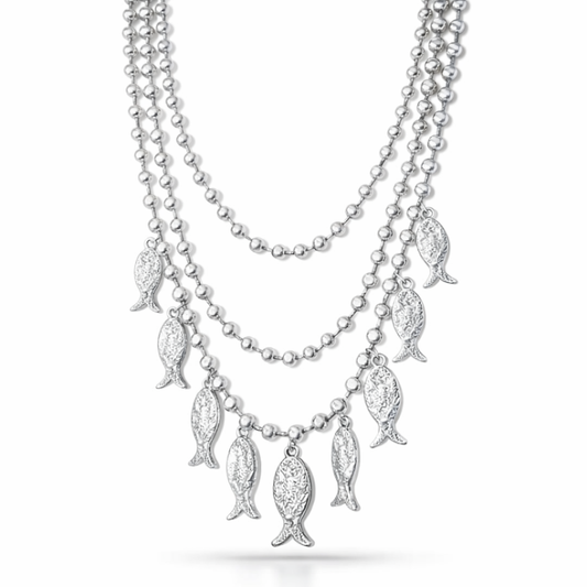 SILVER FISH NECKLACE