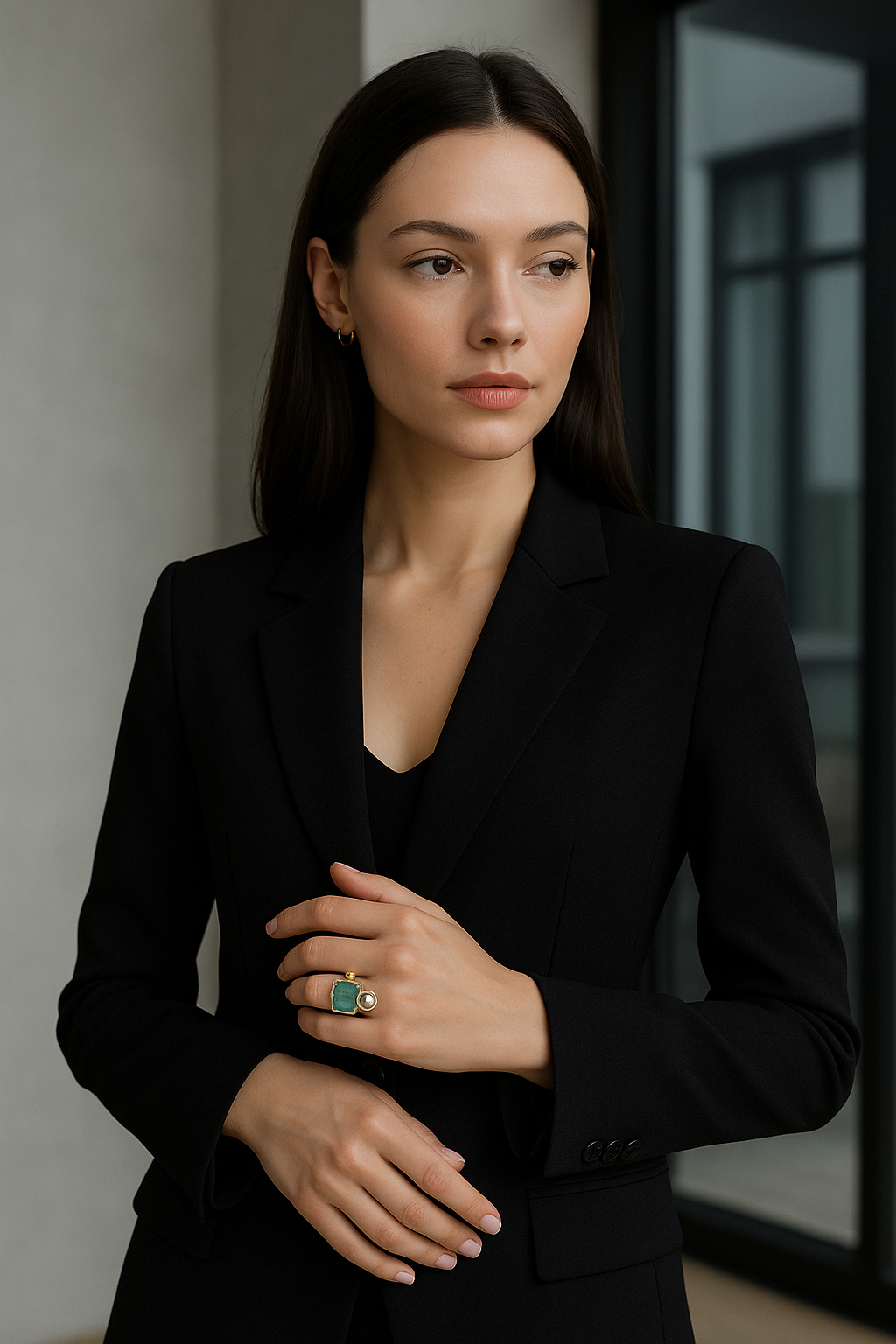 EMERALD GLOW STATEMENT RING