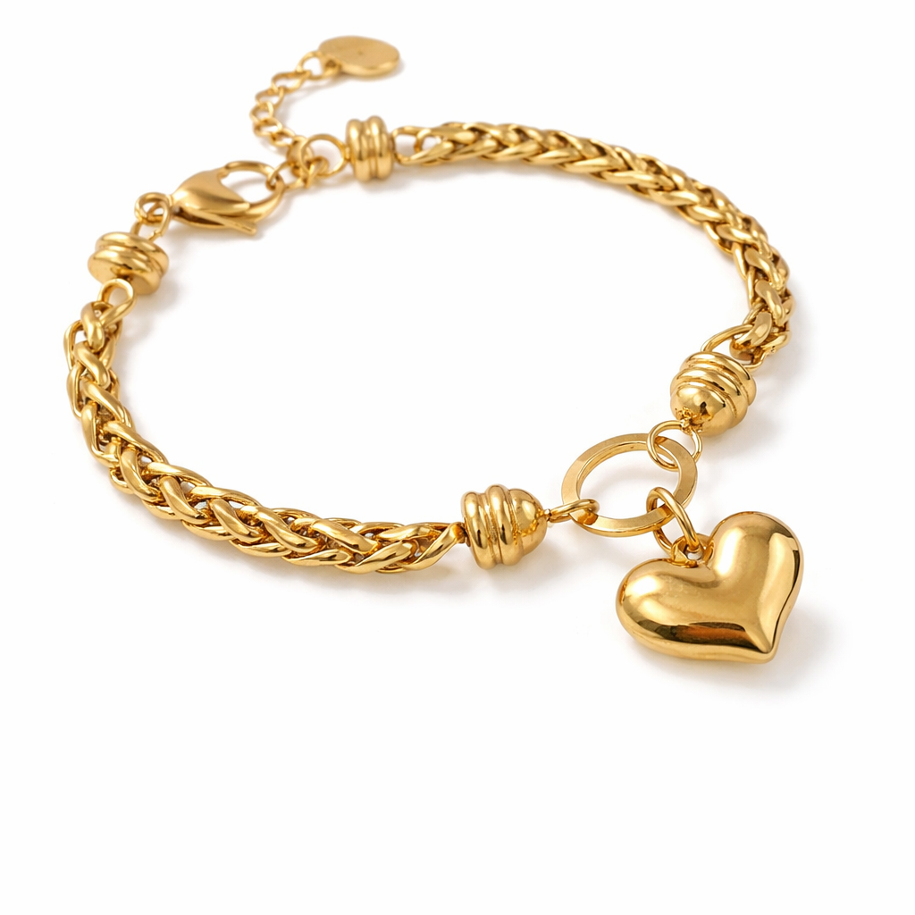 GOLDEN HEART BRAID BRACELET