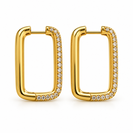 LUMIÈRE GOLD PAVÉ HOOPS