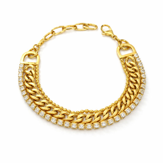 TRINITY CUBAN CHAIN BRACELET