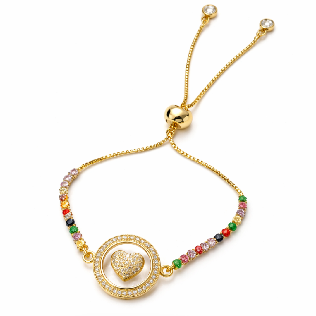 RAINBOW HEART CHARM BRACELET