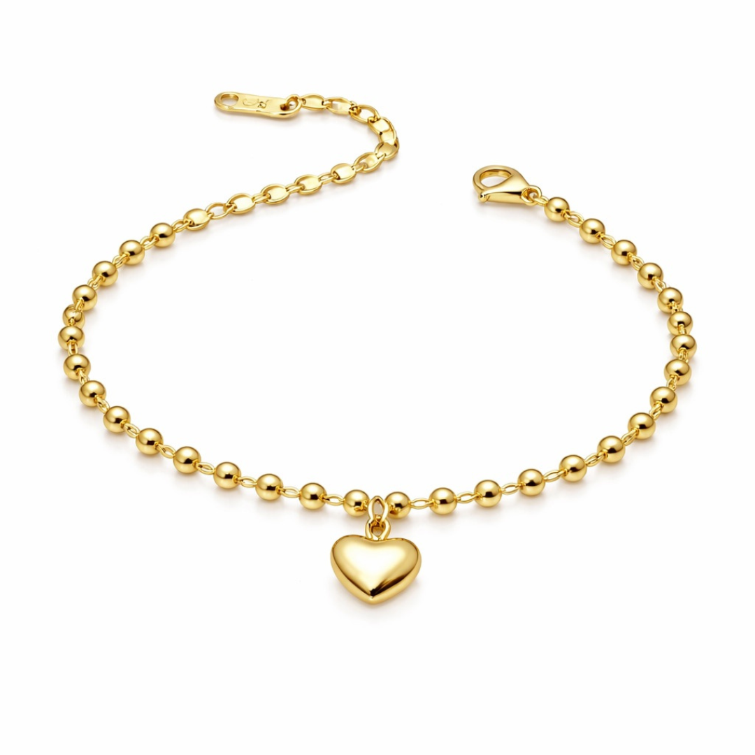 AVA HEART CHARM 18K GOLD-PLATED BRACELET