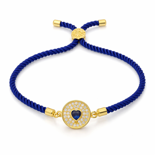 BLUE HEART CHARM BRACELET