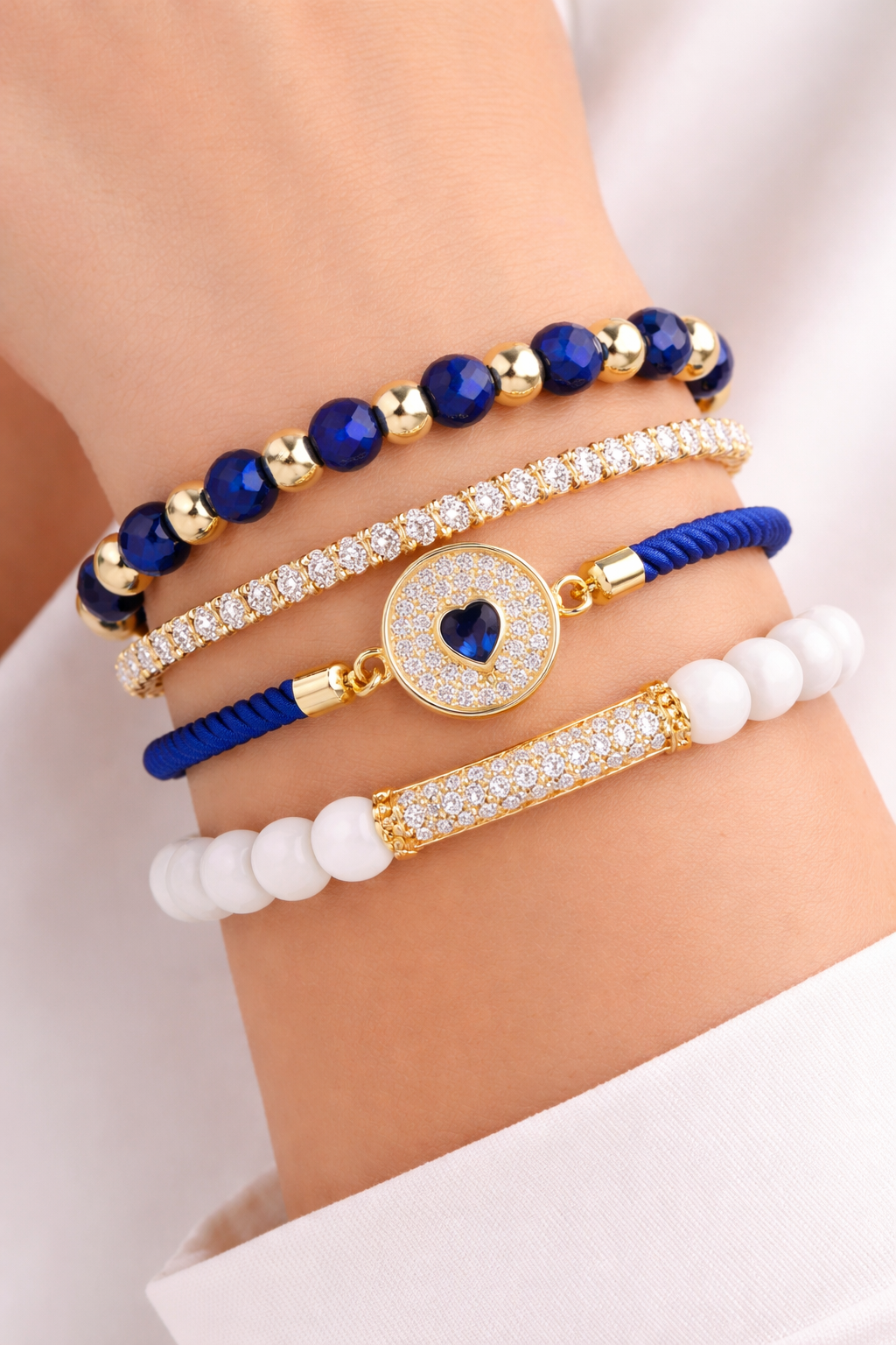 BLUE HEART CHARM BRACELET