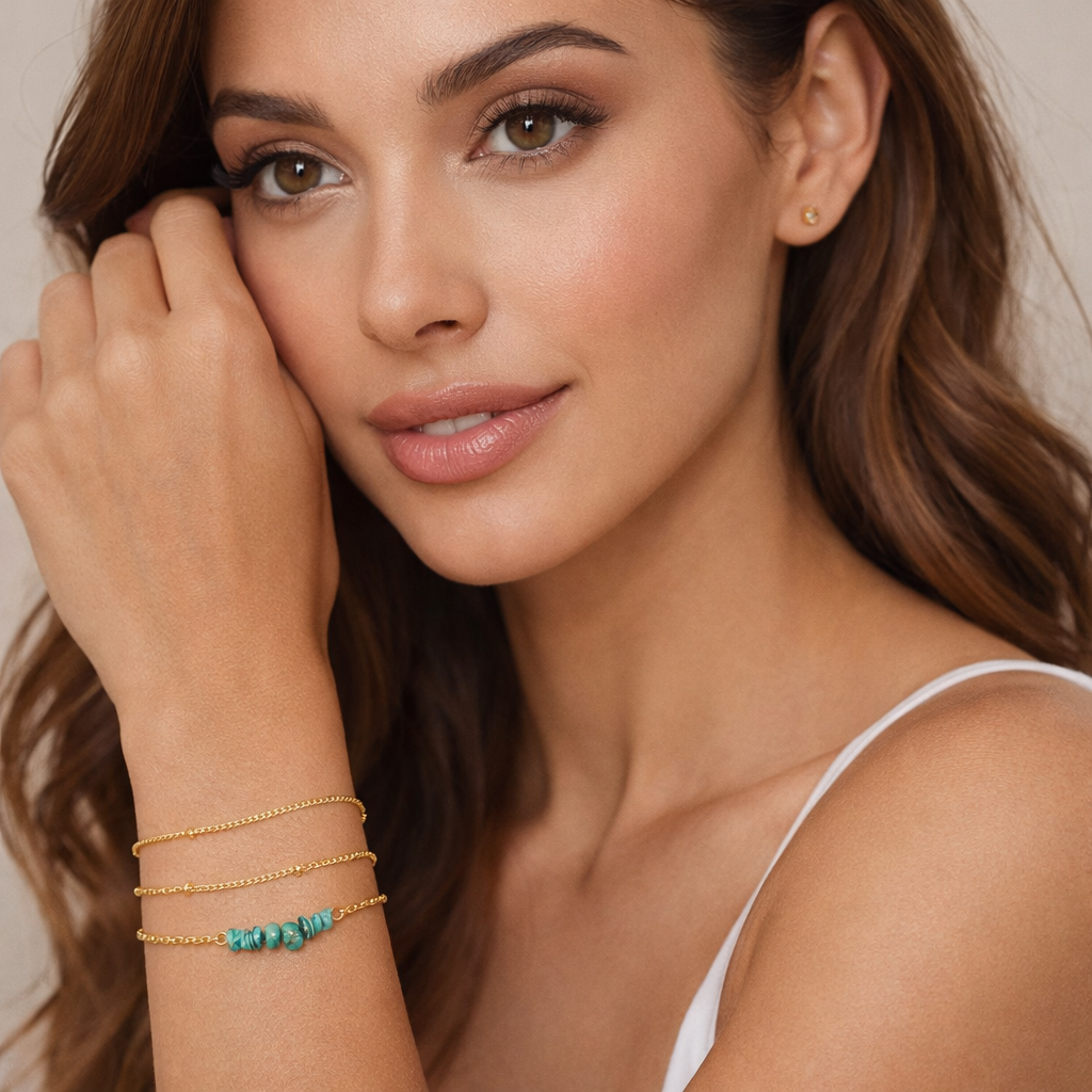 DONNA TURQUOISE BAR LAYERED BRACELET