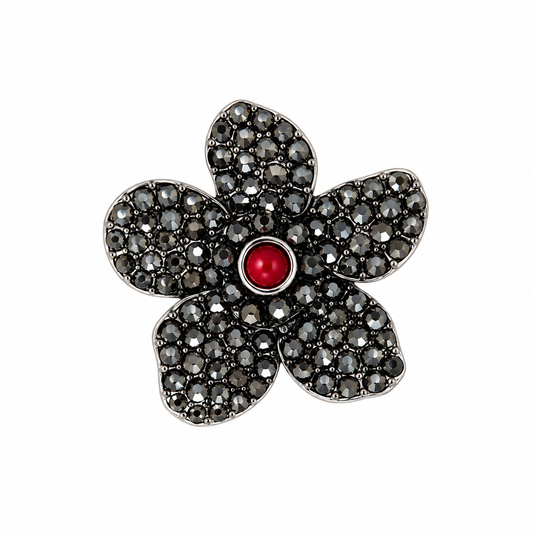 NOIR BLOOM BROOCH