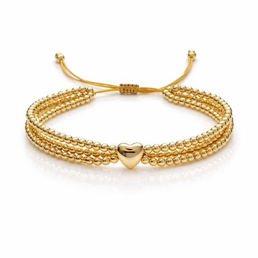 TRIPLE BEAD HEART BRACELET