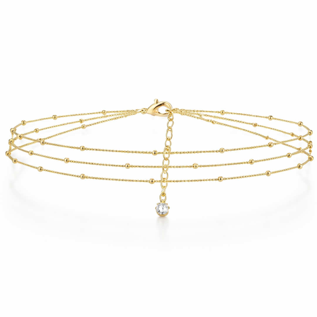 AMY SINGLE STONE LAYERED BRACELET