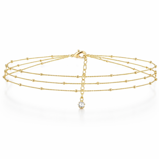 AMY SINGLE STONE LAYERED BRACELET
