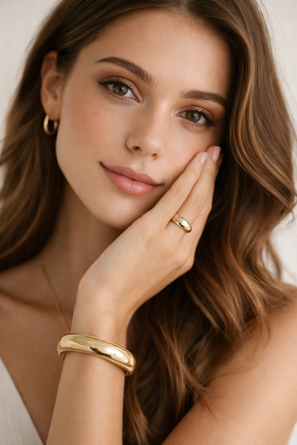 OPEN BANGLE BRACELET - GOLD