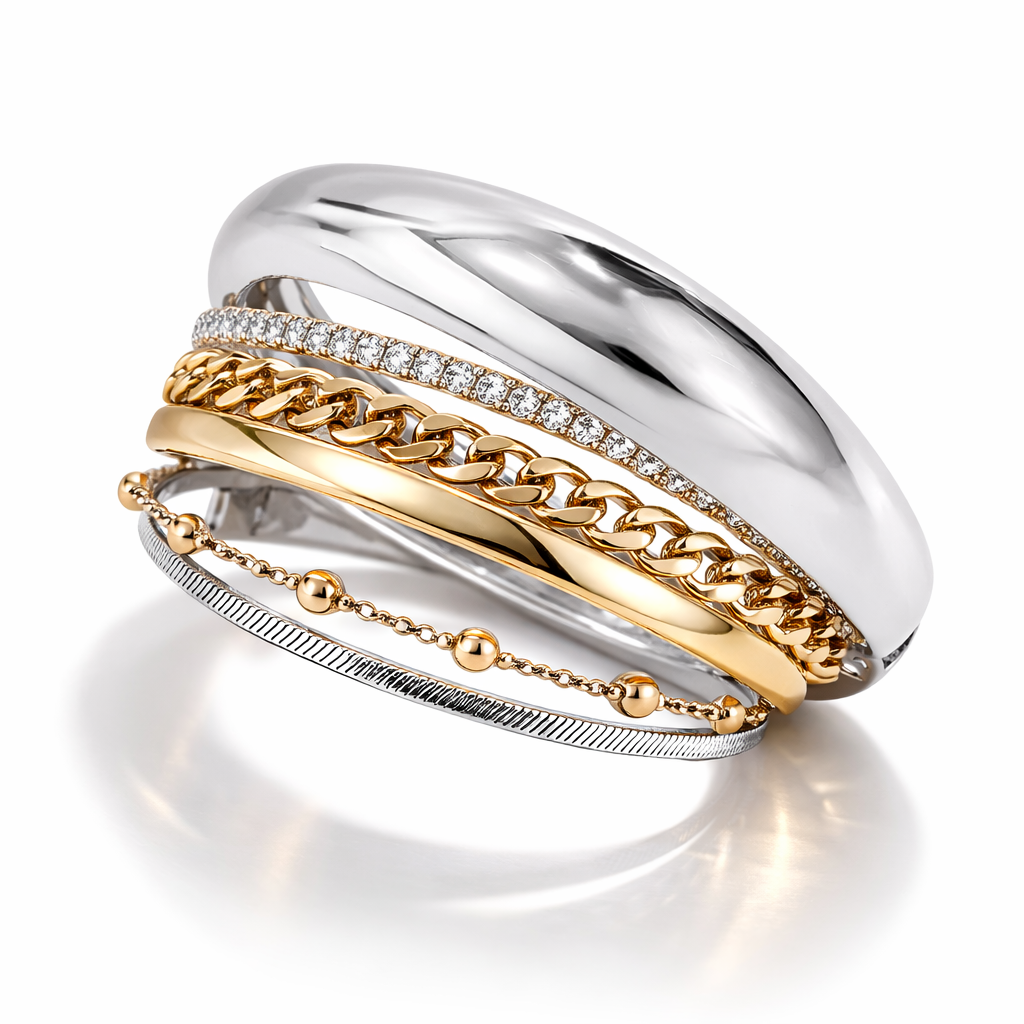 OPEN BANGLE BRACELET - SILVER