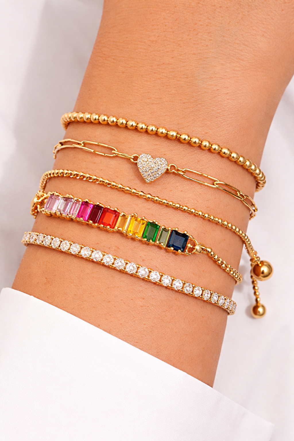 RAINBOW BAR BAGUETTE BRACELET