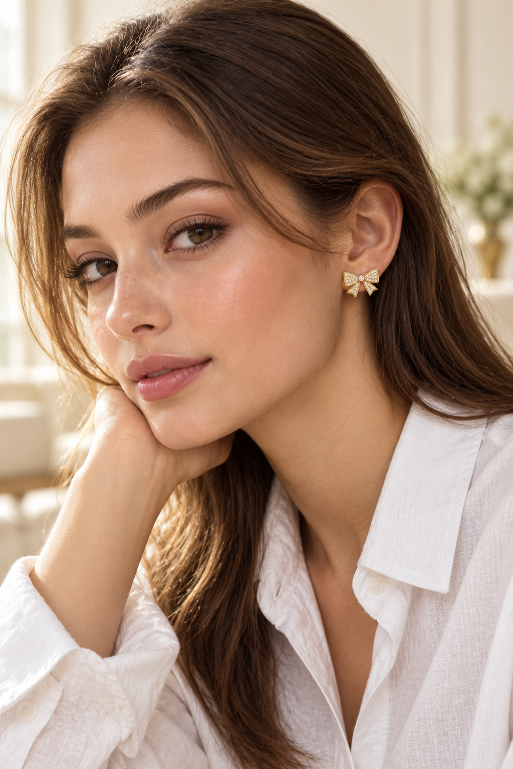 CRYSTAL BOW EARRINGS