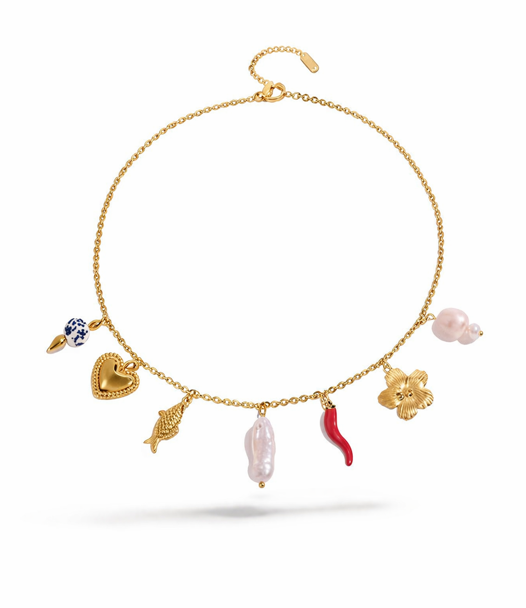 PEPPER FISH PEARL CHARM NECKLACE