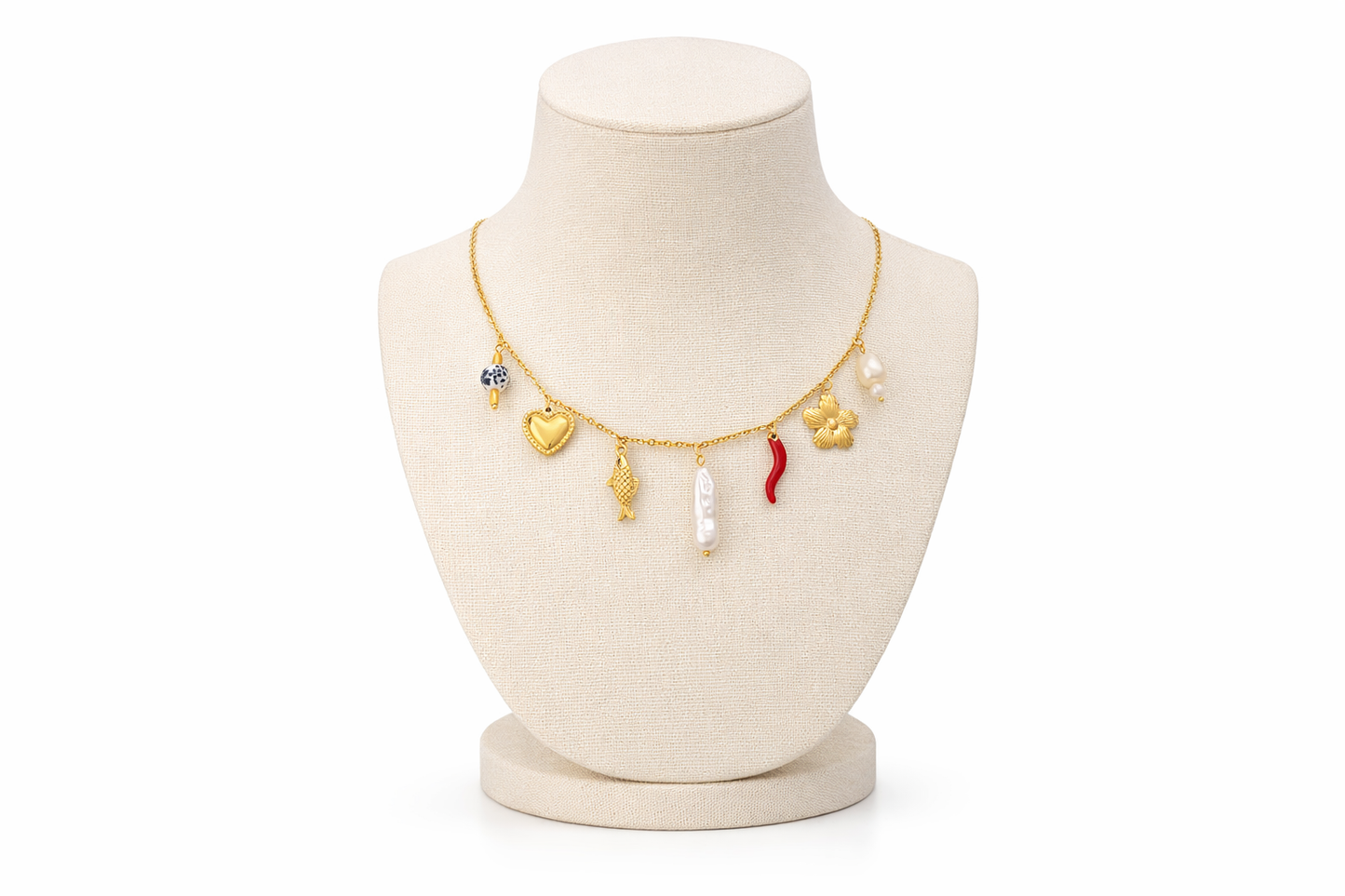 PEPPER FISH PEARL CHARM NECKLACE
