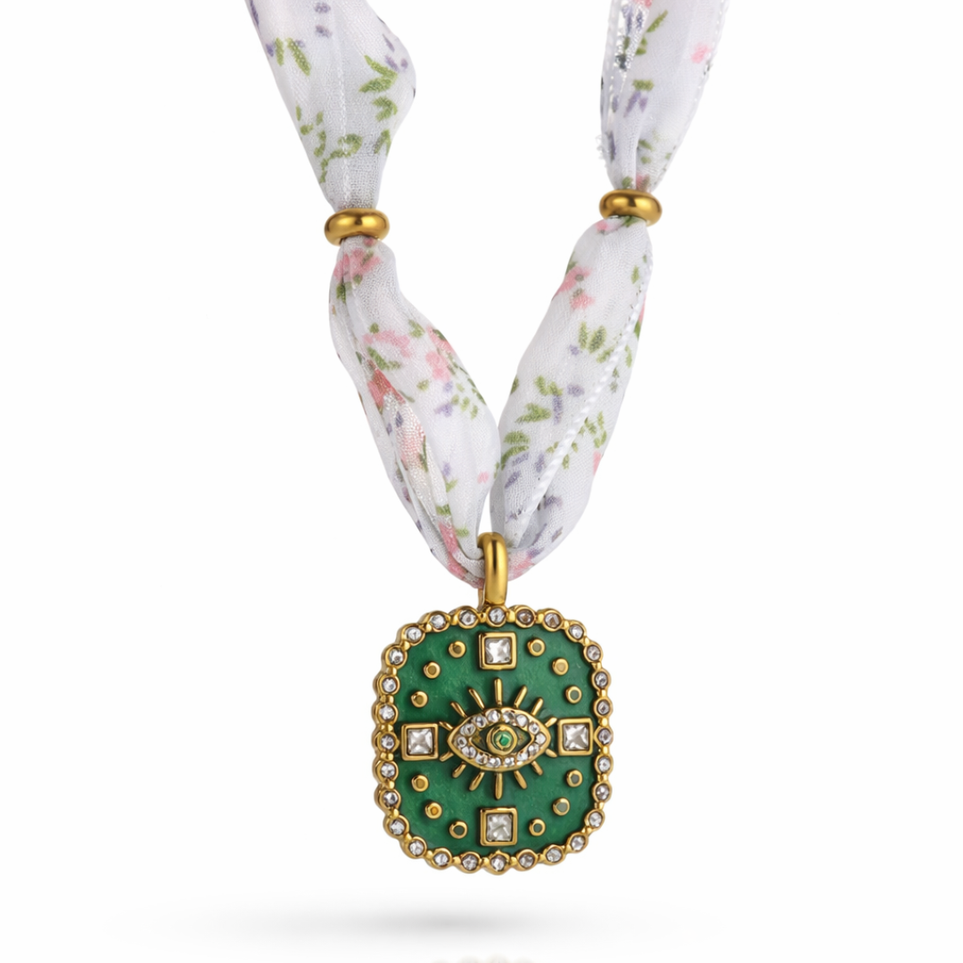 ISLA VERDE CHARM SCARF NECKLACE