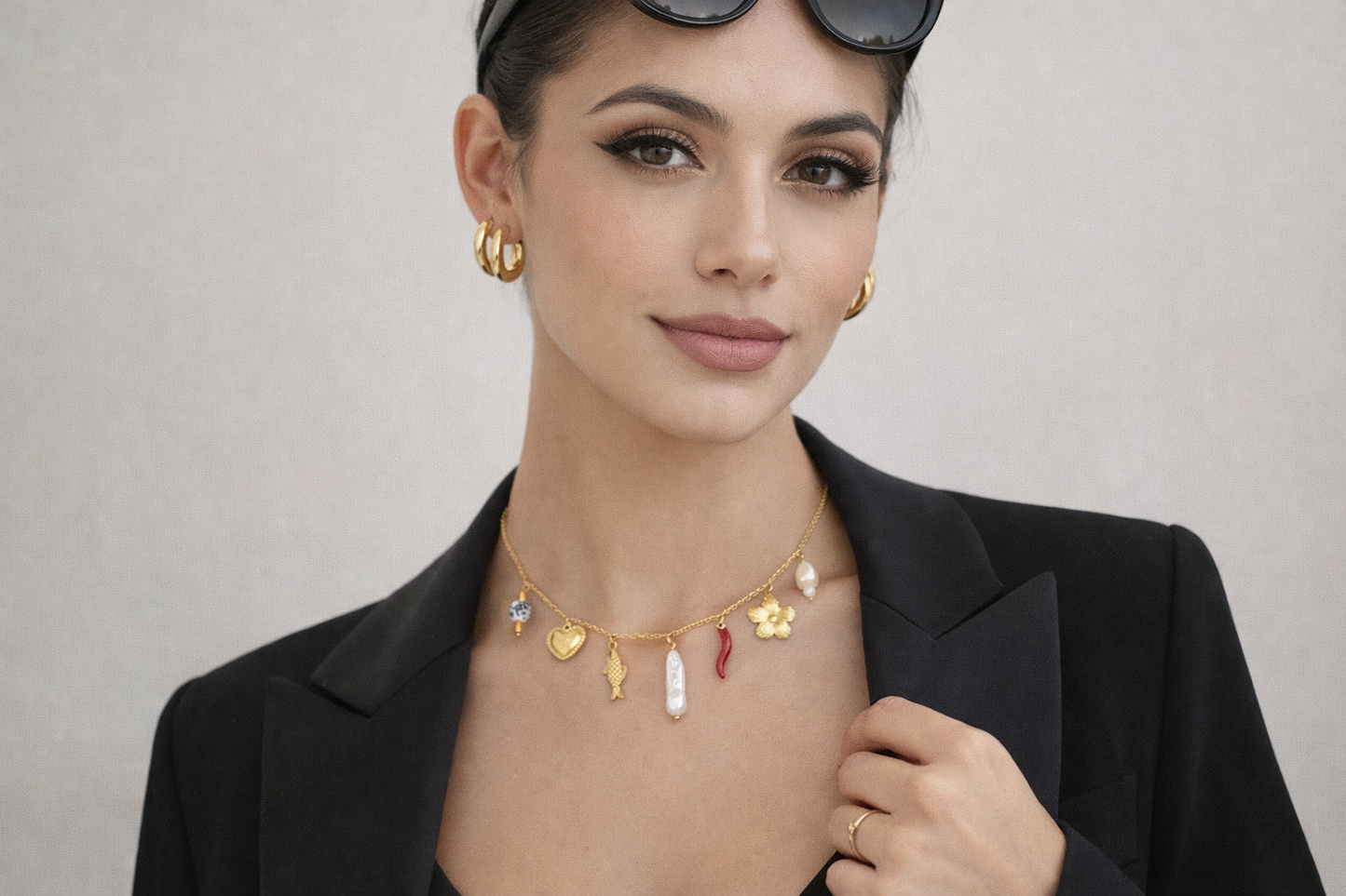 PEPPER FISH PEARL CHARM NECKLACE