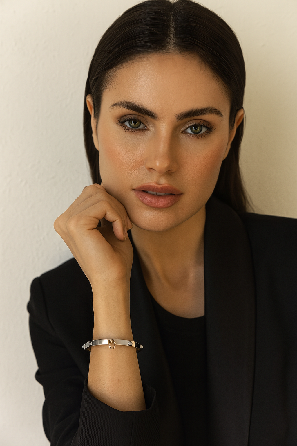 SILVER SPIKES BANGLE