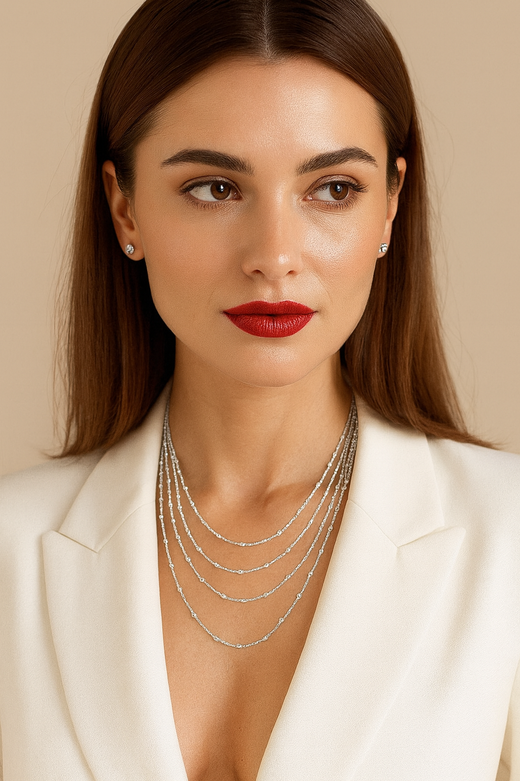 CASCADE LAYERED SILVER NECKLACE