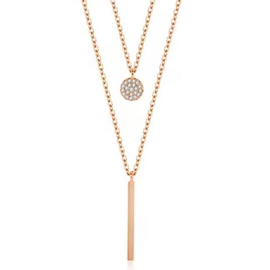 ROSE GOLD BAR DUAL-LAYERED NECKLACE